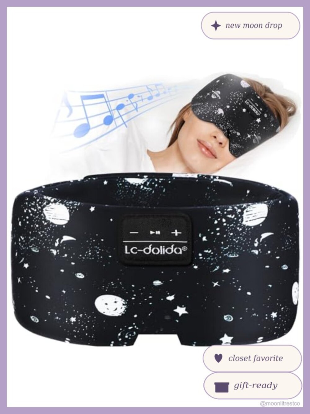 Silk Sleep Mask with Bluetooth Headphones Blackout Eye Mask Side Sleeper